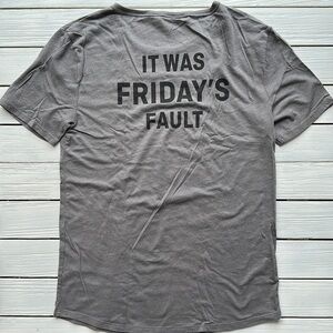 Victorias Secret Cotton Blend Graphic T-Shirt Grey size S